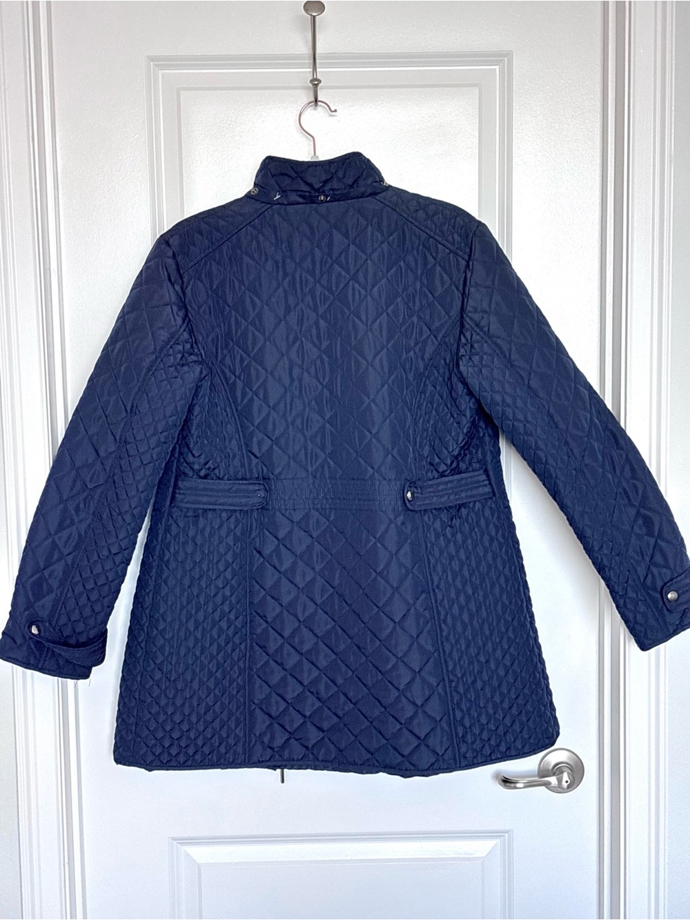 Weatherproof Navy Diamond Quilted Walker Barn Jacket Utility Puffer Coat Large - Picture 13 of 15